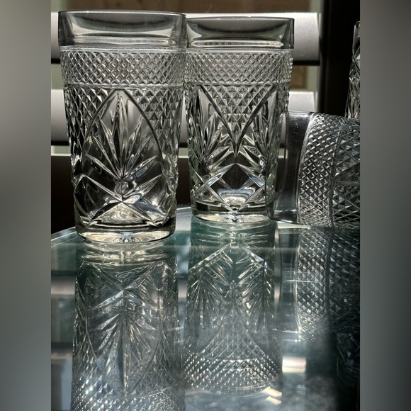 Set of 5 Highball Glass Antique Clear Pressed Pattern glasses - Picture 8 of 9